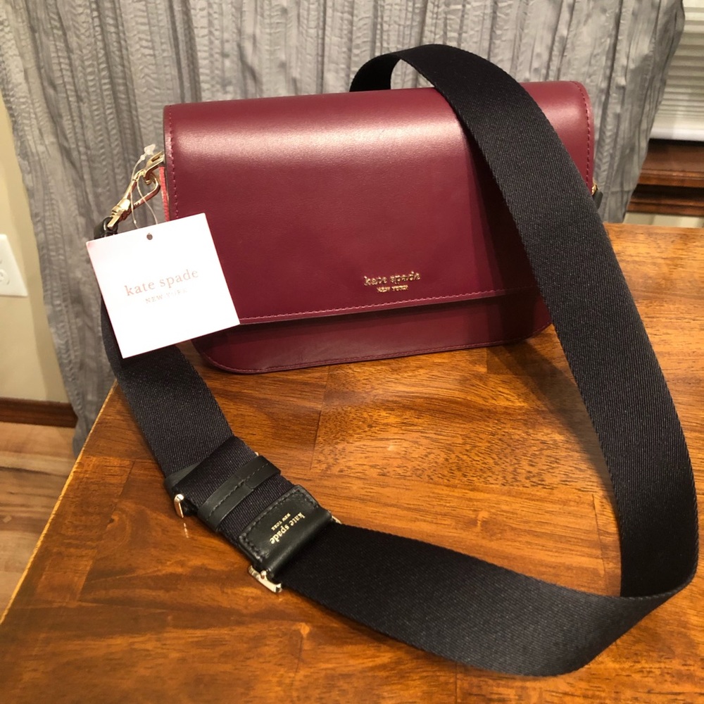Brand New Kate Spade Buddie Colorblocked Leather Shoulder Bag (color grenache)